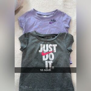 Nike Gray and Purple Kids Tee Set